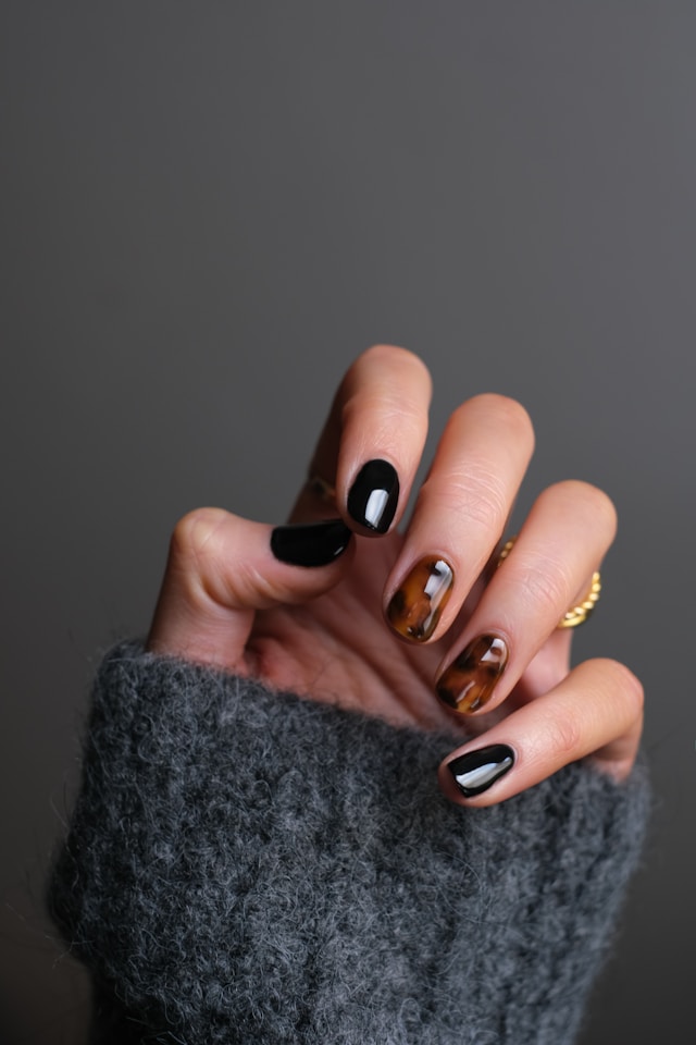 Manicure transformation close-up